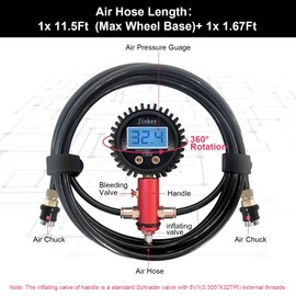 JINKEY Upgrade Dual Tire Pressure Equalizer with Quick Coupler Adaptor Professional 2 Way Tire Inflation Deflation System Off-Road Air Down Tire Deflators Monitor for Offroad Vehicles Accessories