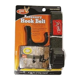 HME Accessory Hunting Hook Belt|3 Super-Strong Hooks for Hanging Various Items |Curved and Cupped Back to Mount to the Tree, Single Blister