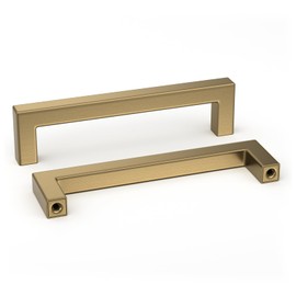 goldenwarm 30 Pack Champagne Bronze Cabinet Pulls Gold Cabinet Handles 5 Inch Champagne Drawer Pulls Brushed Bronze Cabinet Pulls Handles Kitchen Cabinet Hardware Square Gold Pulls for Cabinet Drawer