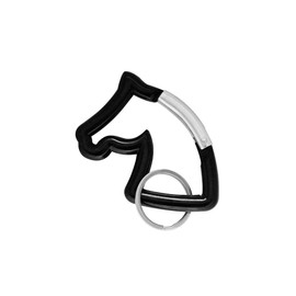 KN KON Carabiner, Horse Shaped, Cute, Key Holder, Hook, Aluminum, Multi-functional Carabiner, Carabiner Hook, Spring Hook, Key Ring Included, Black, Black