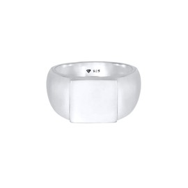Kuzzoi 0607322120 Men's Signet Ring Polished Band Ring Solid (11 mm) in 925 Sterling Silver, Robust Biker Jewellery with Rectangular Surface, Ring for Men in Ring Size 54 - 66, Sterling Silver