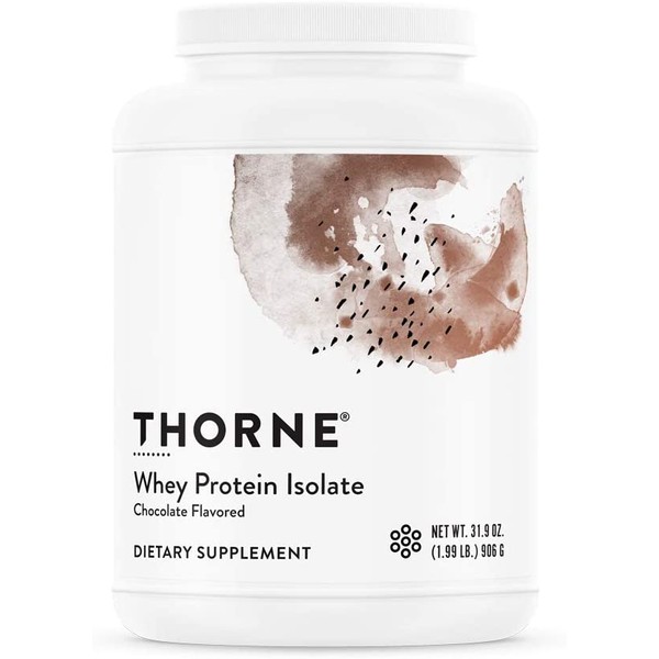 Thorne Research - Whey Protein Isolate - Easy-to-Digest Whey Protein Isolate Powder - NSF Certified for Sport - Chocolate - 31.9 Oz
