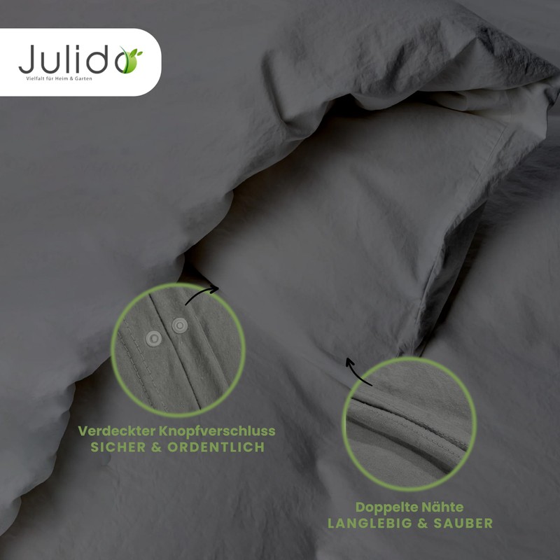 Julido Jersey Bedding Set and Pillowcase, 100% Cotton (Oeko-Tex). 2-Piece