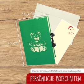 LINPOPUP® Pop-Up Birthday Card, 3D Birthday Card, with Envelope, Happy Birthday - Voucher Card for Birthday, Pop Up Card Zoo, Travel Voucher Card, Holiday, Panda Bear, N317