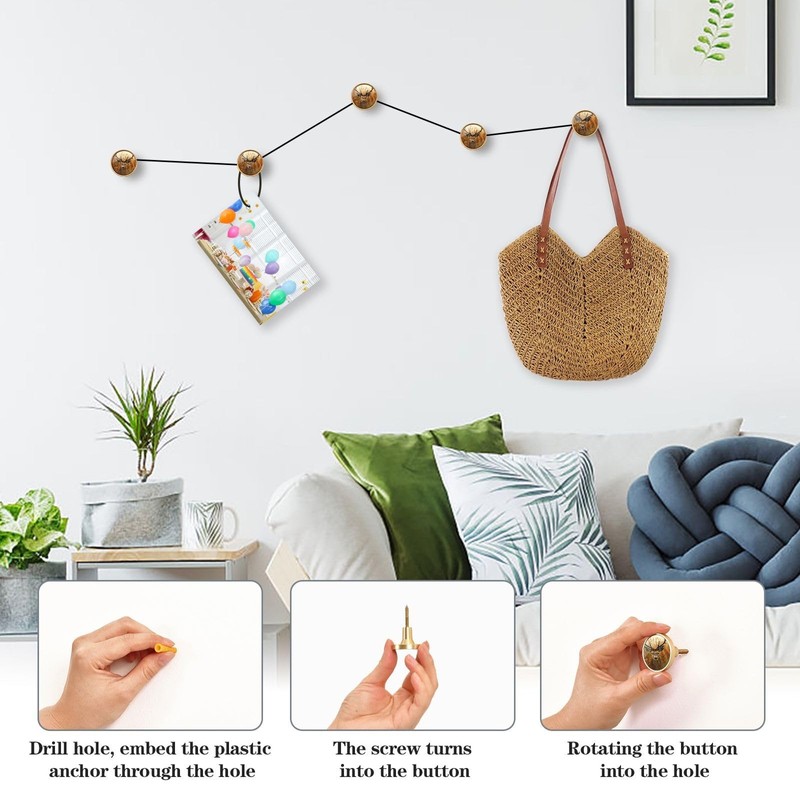 Msyxl 4 Pack Antler Deer Cabinet Knobs Round 1-1/4 Inch