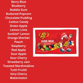 Christmas 2024 Individual Packets of Jelly Beans, Flavored Candies, Stocking Stuffers (Kids Mix), Pack of 3