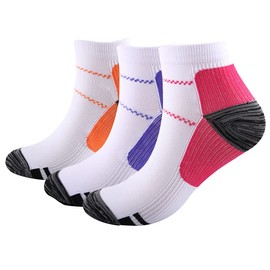 Dress Cici Nylon Low Cut Socks, Stretchy Ankle Compression Socks for Men And Women Small Size (3 Pairs: Multicolor), Asia Size S