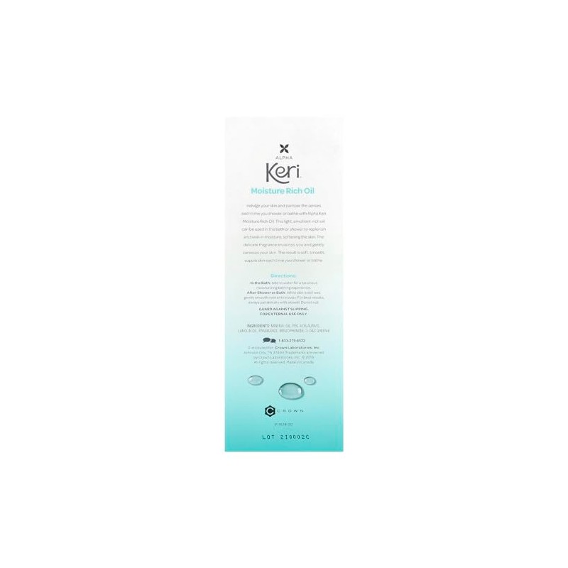Keri Aceite de baño rico en humedad, transparente, 8 onzas