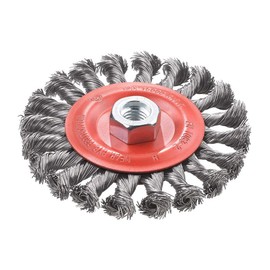 kwb Disc Brush for Angle Grinder, Diameter 115 mm, Knitted, M14 Thread Holder, Made of Braided HSS Steel Wire, for Metal and Stone, for Cleaning, Descaling, Roughing and Rust Removal