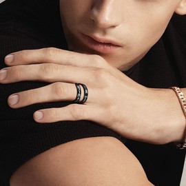 AILUOR Silver Keep Going Ring, Stainless Steel Inspirational Rings Jewelry Engraving Size Adjustable Bands Cool Personality Encouragement for Women Men Statement Ring (Keep going Black)