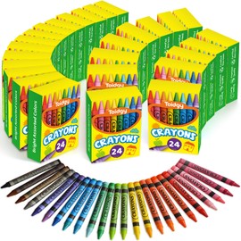 Crayons 24 Count, 36 Pack Crayons Bulk of Assorted Colored, Crayons for Toddlers and Kids, Back to School Supplies for Kids, Durable & Non-Toxic Travel Crayons Party Favors for Classroom & Home