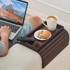 LOVYANXUE Bamboo Sofa Arm Tray Table, Foldable Couch Arm Tray,