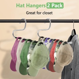 Kevenal Hat Organizer for Baseball Caps, Stainless Steel Hat Hanger Hat Storage Holder for Caps Baseball Cap Organizer (Hold 20 Caps, 2 Packs)
