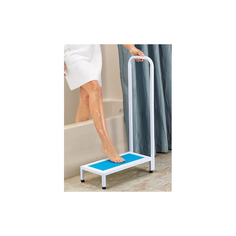 Bath Step with Handle- Step Stool with Handrail Nonslip Bath