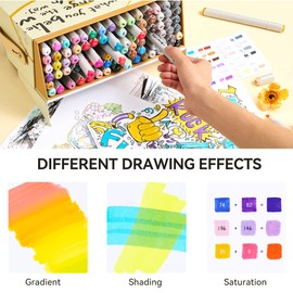 Arrtx Alcohol Markers OROS 90 Colors,Brush and Chisel Tip,Art Markers for Artists Adult Coloring Sketch Illustration, Comic