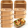 65 Pack 19oz Kraft Paper Snack Bowls with Lid, Disposable