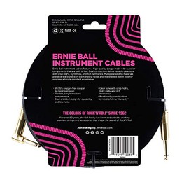 Ernie Ball - Cable trenzado para instrumentos, recto/angular, 10 pies, color negro (P06081)