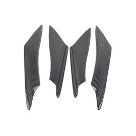Front Bumper Lip Splitter, Fin Canards Body Spoiler Kit, 4pcs Universal Car Body Spoiler Front Bumper Lip Splitter Fins Trim (Water Transfer Carbon)