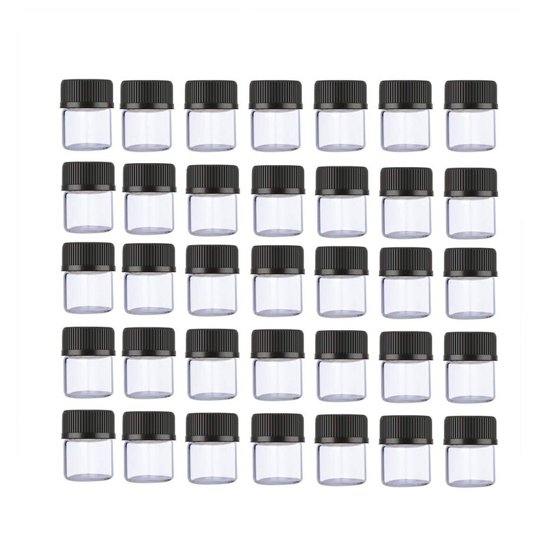 ELFENSTALL 100PCS 1ML 1/4 Dram Mini Clear Glass Essential Oils