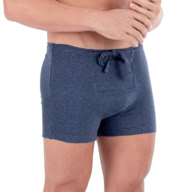Cottonique - calzones hipoalergénico con cordón acanalado para hombre, con mosca hecha de 100% algodón orgánico, Azul (Melange Blue), X-Large