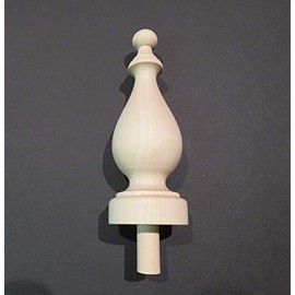 Wood Finial 5 1/16 Tall Choice: Oak,Maple,Cherry,Mahogany,Walnut #27 (Maple)