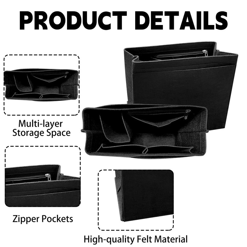 ARWIG Bag Organiser, Felt Bag Organiser Tote Bag Organiser Multi-Pocket