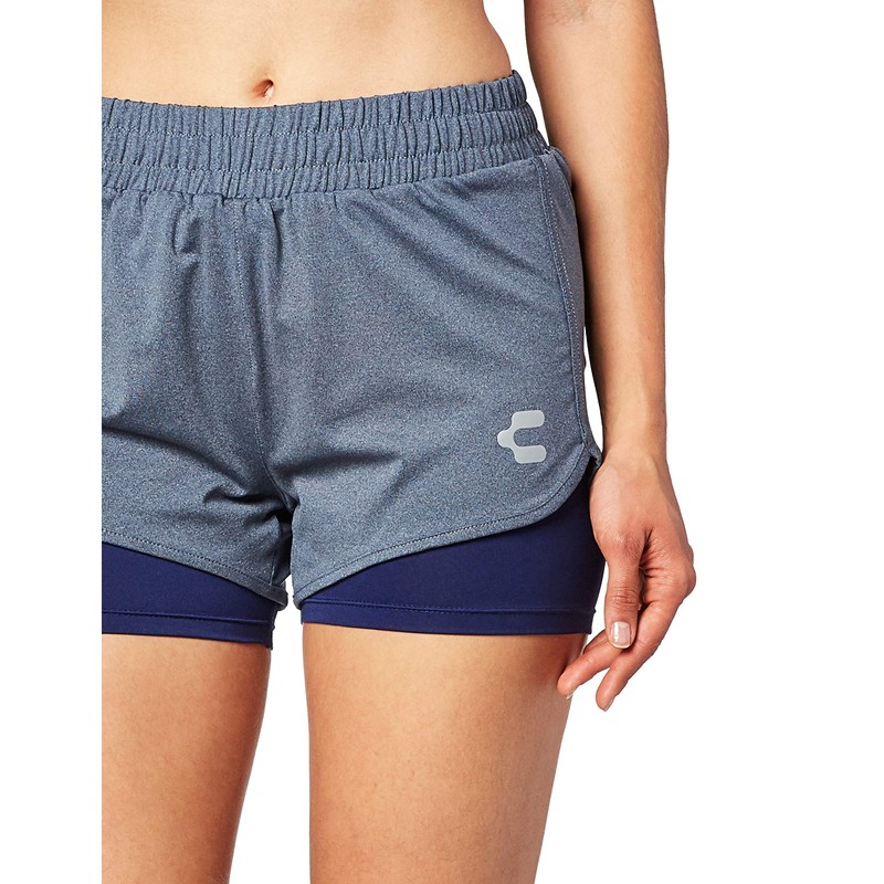 Charly 5027903 Shorts para Mujer, Marino/Multicolor, Extra Large
