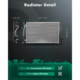 SCITOO Engine Coolant Radiator Assembly for 2019-2021 for Hyundai for Veloster 2.0L 2021-2023 for Kia for Seltos 2.0L 2020-2023 for Kia for Soul 2.0L Replace 13862