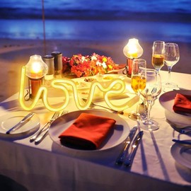 YSMNDE Love Neon Signs, USB or Battery Neon Light for Bedroom Decor Neon Wall Signs for Girls Love LED Neon Lights for Mother's Day Gift Party Wedding Kids Room Living Room Home Decor