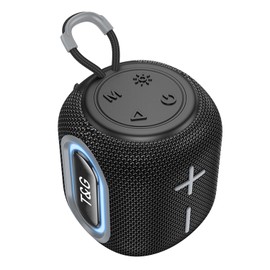 Portable Wireless Speaker, Wireless Mini Subwoofer with Multi LED Light Dynamic ModesTWS, FM/TF Card/U Disk, Connect Mobile Phone/Computer/TV for Outdoor Travel Home Dormitory Party Black A9131