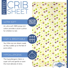 Sábanas de cuna de algodón abstracto, sábana bajera ajustable para colchón de cuna estándar, sábanas de cuna ultra suaves para niños y niñas, universales, ajustadas, de algodón, 28 x 52 pulgadas