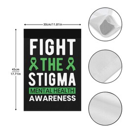 Garden Flags fight the stigma mental's health's awareness, Outdoor Flag One Size, Art House Flags One Size Double Sided Porch Outdoor Flag Yard Sign fight the stigma mental's health's awareness,