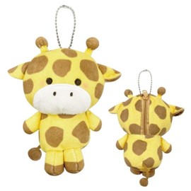 Hatayama Shoji 63101566 Mascot Pouch, Animal, Giraffe, Approx. 5.1 x 3.9 inches (13 x 10 cm)