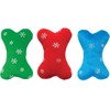 Dog Toys Snowflake Pattern Blizzard Bones Seasonal Plush Holiday Bright
