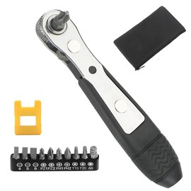 Maven Gifts Mini Ratchet Screwdriver Set with Right Angle & Offset Handle - 10 Bits Including Phillips, Flat, Torx, Hex, Pozidriv.Compact Size for DIY, Home, Electronics Repair