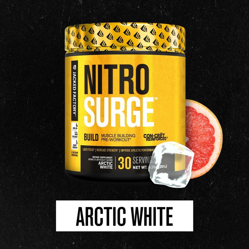 Jacked Factory Nitrosurge Build Pre Workout with Creatine for Muscle