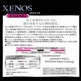 Zalt's PE Line XENOS X8 (X8) Eging Pink (with Marker) 150m 0.8
