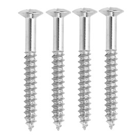Pwshymi 4 Pcs Neck Plate Mounting Screws Neck Plate Mounting Screws for Fender Strat Metal Guitar Replacement Screw, Bass Pickguard Screw Set, Guitar Mounting Screws