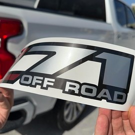 Z71 Offroad Decals Stickers for Chevy Silverado Z71 2001-2006 Bed Side 1500 2500 HD 01-06 (Set of 2 Silver Decals)