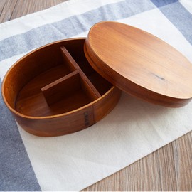 Japanese Style Bento Boxes Natural Wooden Lunch Box Picnic Camping Sushi Snack Food Fruits Storage Container for Kids and Adults