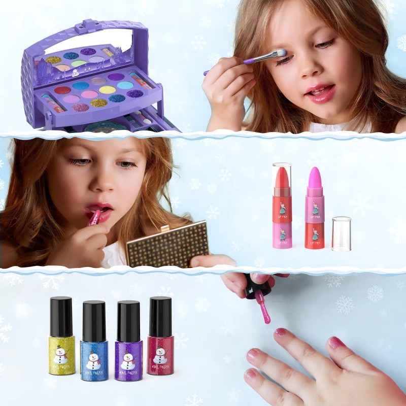 Kit Maquillaje Lavable 3 Años PerryHome 35 Piezas Estuche