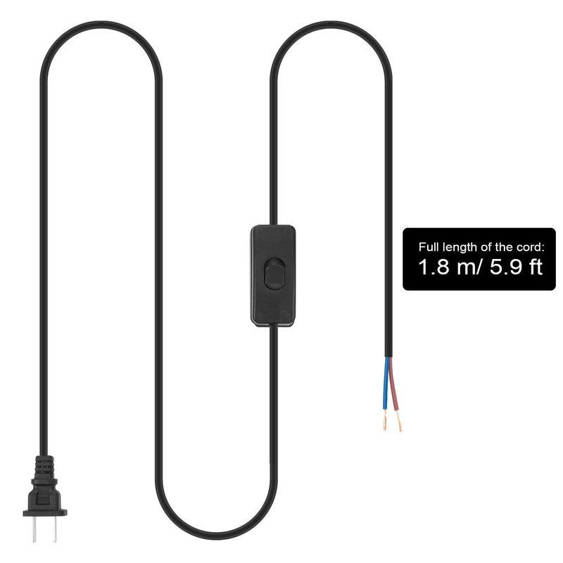 Pelopy 10 Packs Lamp Cord with Plug and Switch Light