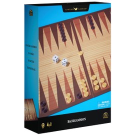 Cardinal Classics, Backgammon Classic Strategy Board Game Gameboard Pieces Dice Adult Board Game 2-Player Game, for Adults and Kids Ages 6 and up