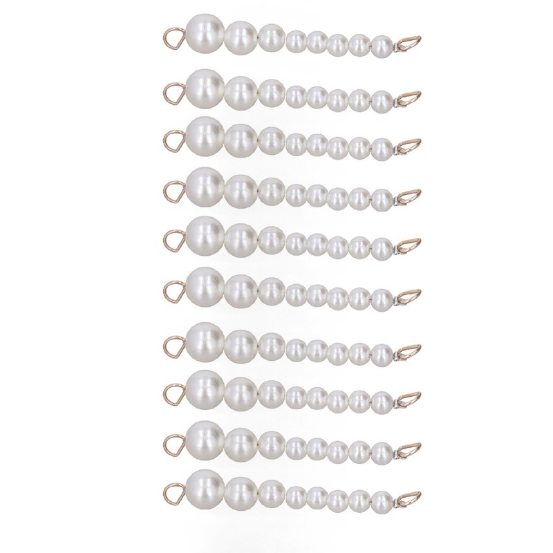 10Pcs Pearl Shoe Chains Polished ABS Resin Metal Buckle Widely