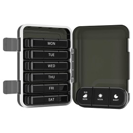 Joinice Weekly Pill Organizer 3 Times a Day, Morn NOON Night, BPA-Free, Portable & Moisture-Proof for Pills, Vitamins, Supplements (3x7 Black)