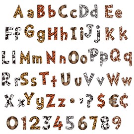 Tenare 134 Pieces 5 Inch Bulletin Board Letters Alphabet Numbers Letters Combo Set Letter Cutouts for Bulletin Board Display Home Decor(Animal Style)