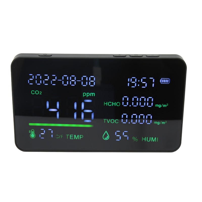 CO2 Detector ABS and Electronic TVOC Sensor Components Digital Temperature