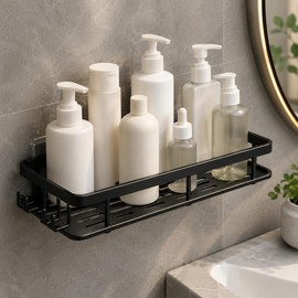 1-Pack No-Drill Wall Shelf for Bathroom & Kitchen, Large Storage Rack