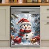 Christmas Snowman Dishwasher Cover Door Panel Decal Kitchen Dishwasher Magnet