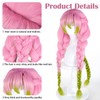 LABEAUTÉ Anime Mitsuri Cosplay Wig – Pink & Green Braided
